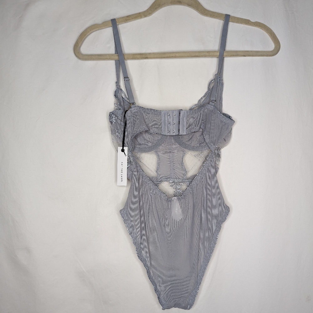 Revolve Kat The Label KTHE-WI121 Bella Bodysuit Steel Size S - Picture 4 of 9